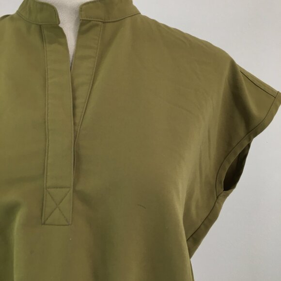 FIGS Oversized Olive Green RAFAELA Mandarin Collar Medical Scrub Top Shirt - Picture 6 of 11
